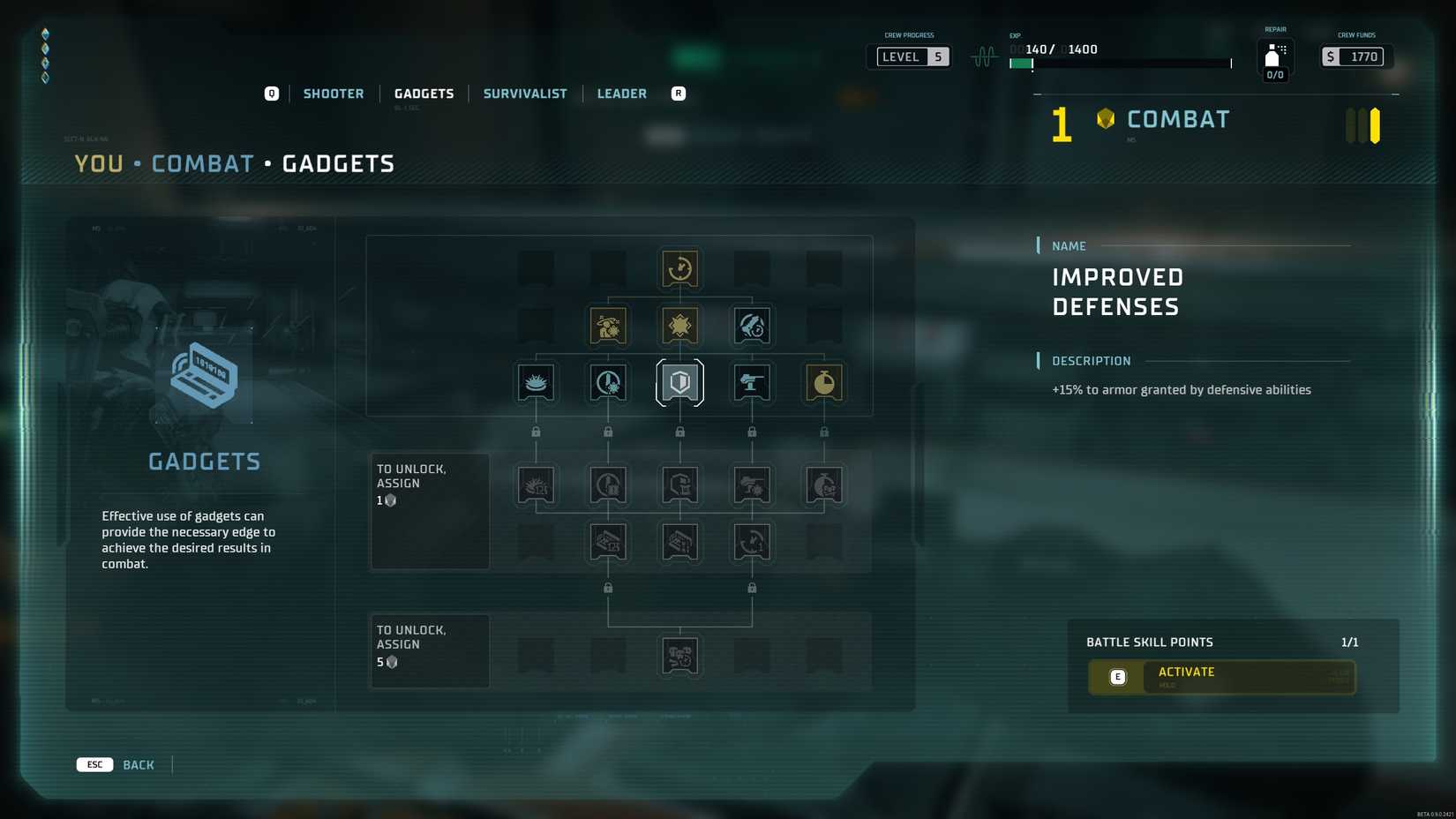 The Expanse: Osiris Reborn's skill tree