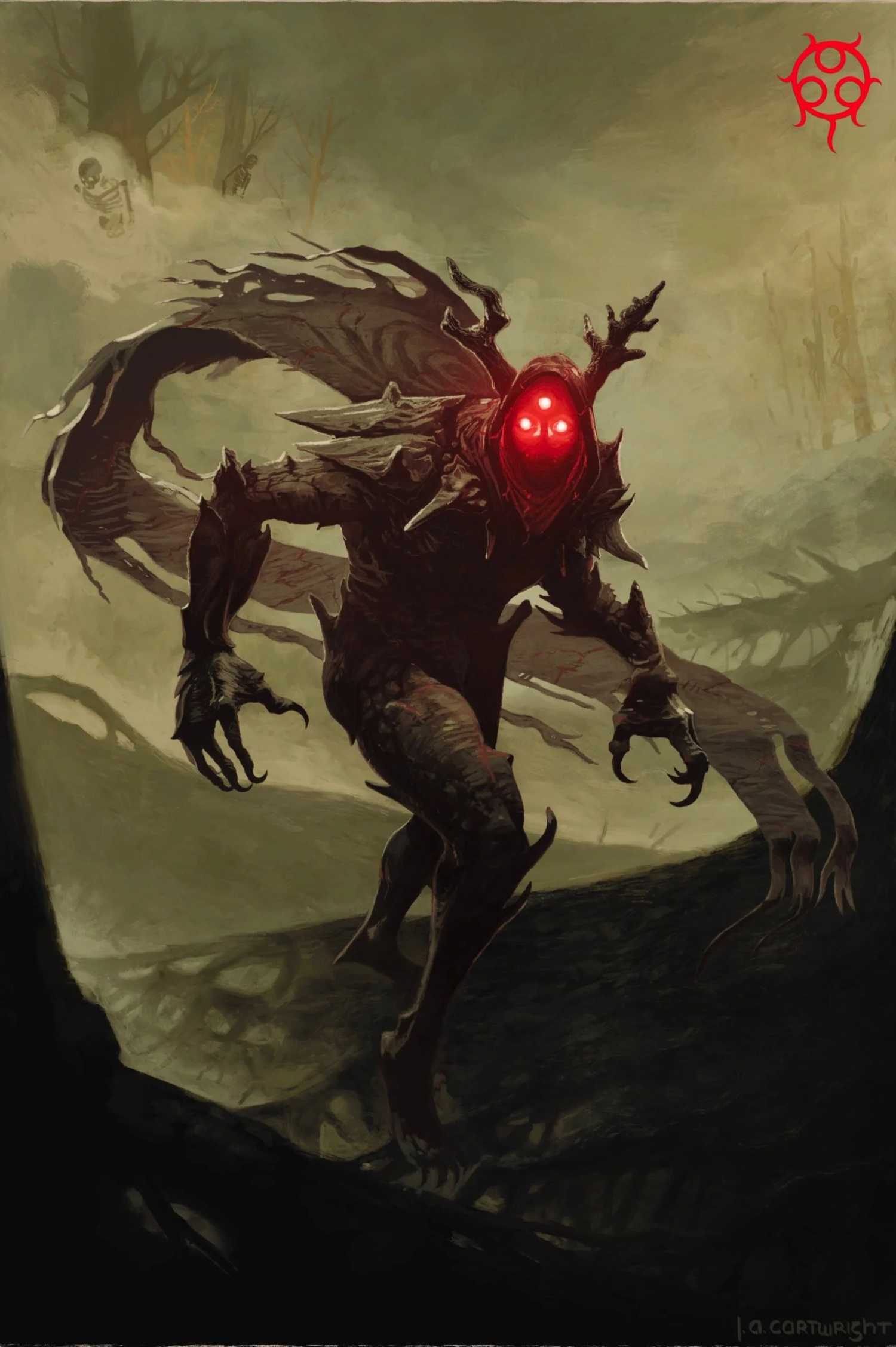 Illustration of The Silent One monster from D&D Unnatural Horrors produced by the Dark Dice podcast