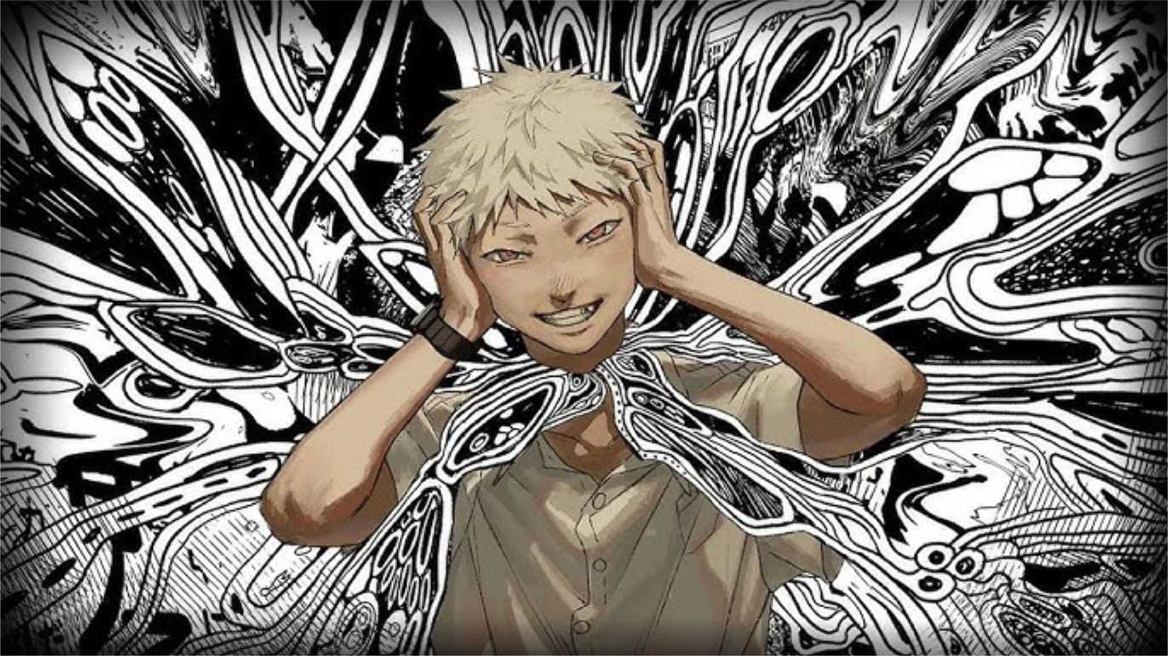 A cover from the manga The Summer hikaru died showing Hikaru possessed by the entity