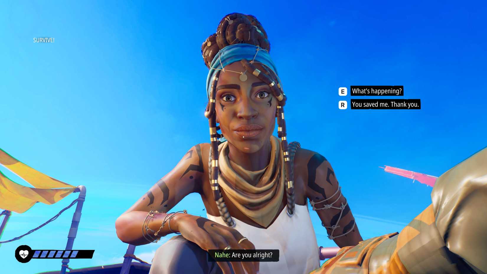 Nahe saves the Tidewalker in Tides of Tomorrow.