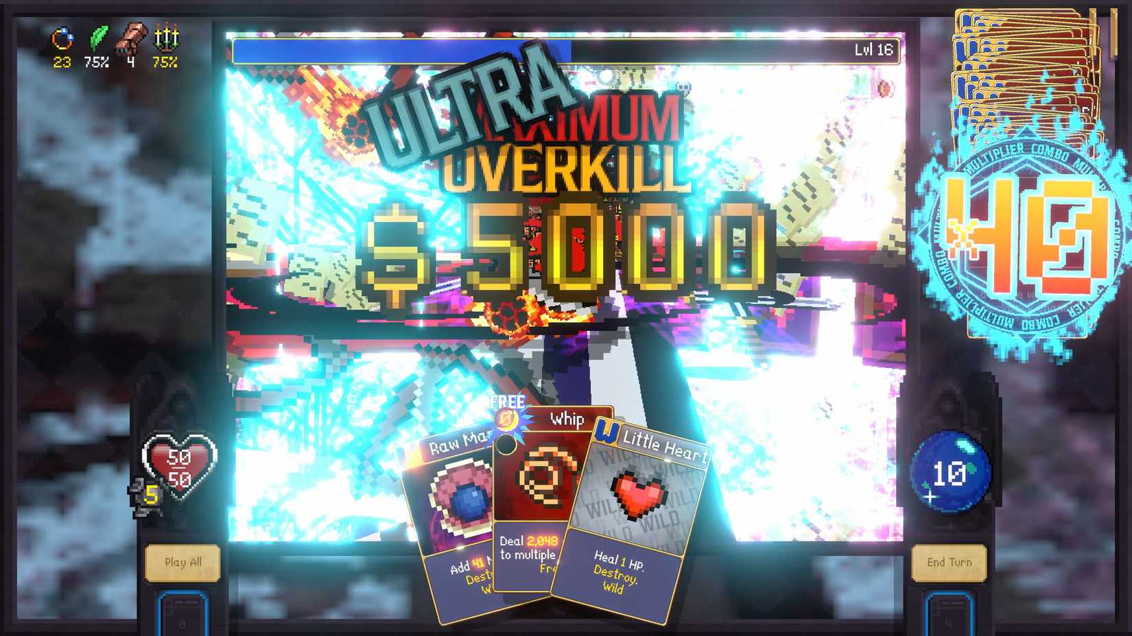 A character performs an overkill in Vampire Crawlers.