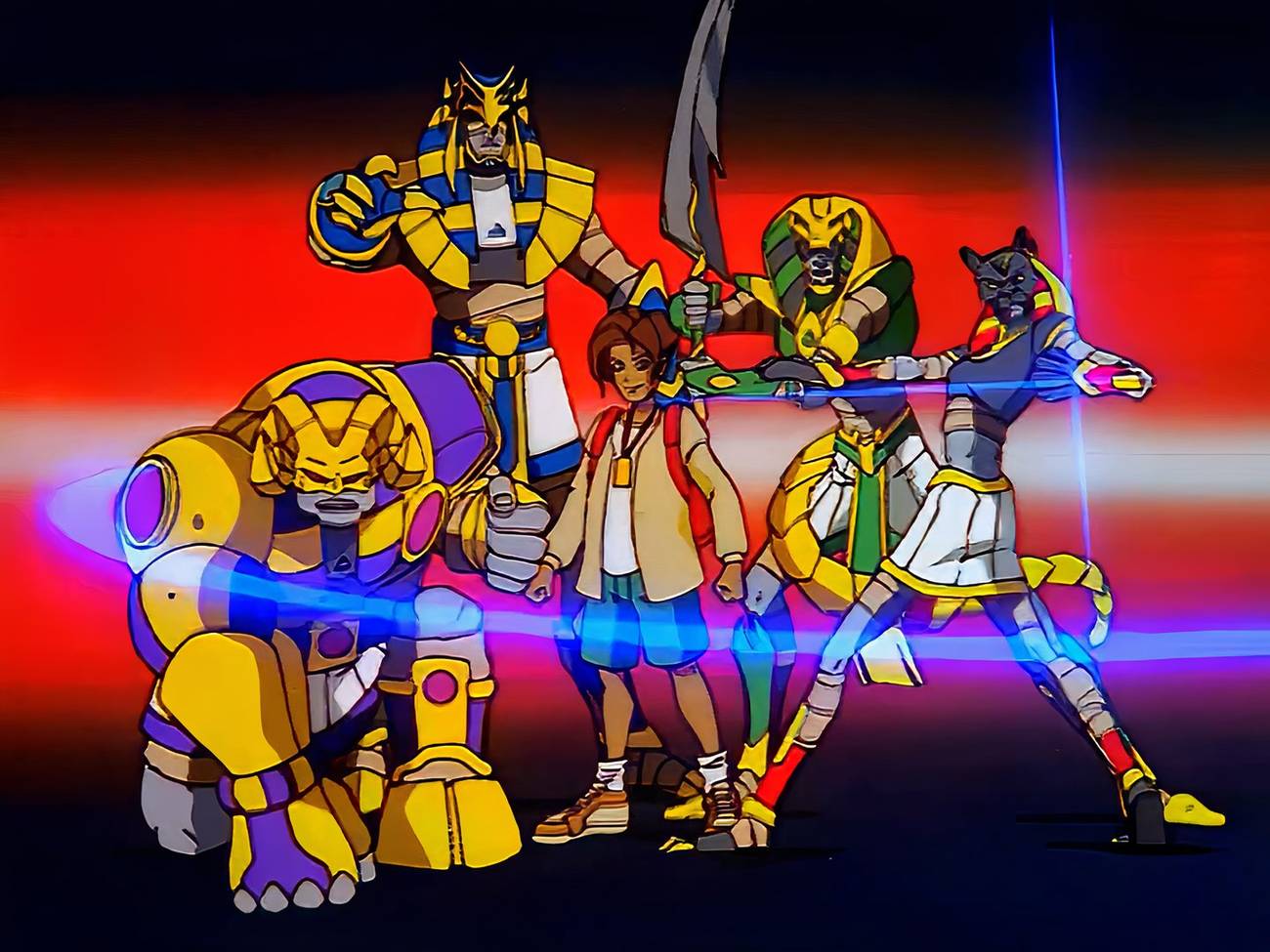 The characters from Mummies Alive! in action poses.