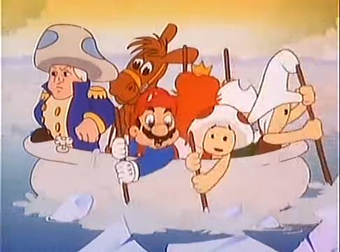 George Washingtoad, Mario and other cross the Delawide River