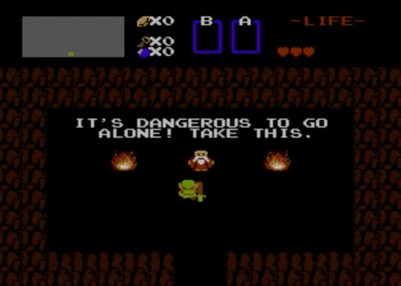 Link gets a sword in The Legend of Zelda