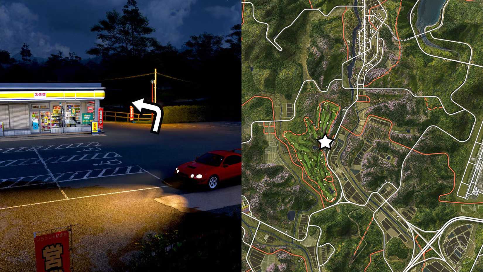La ubicación del auto del tesoro Dodge Charger marcada en el mapa de Forza Horizon 6 con una estrella.