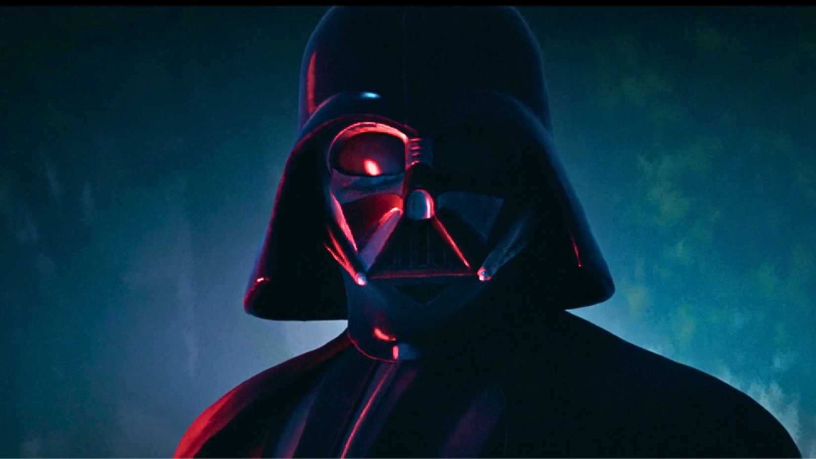 An image from Maul — Shadow Lord depicting Darth Vader. He is surrounded by fog.