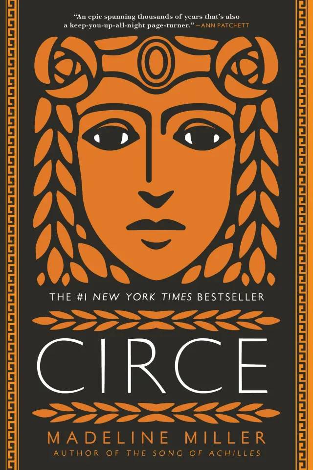 A book cover depicting a woman's face in a style of Grecian art 