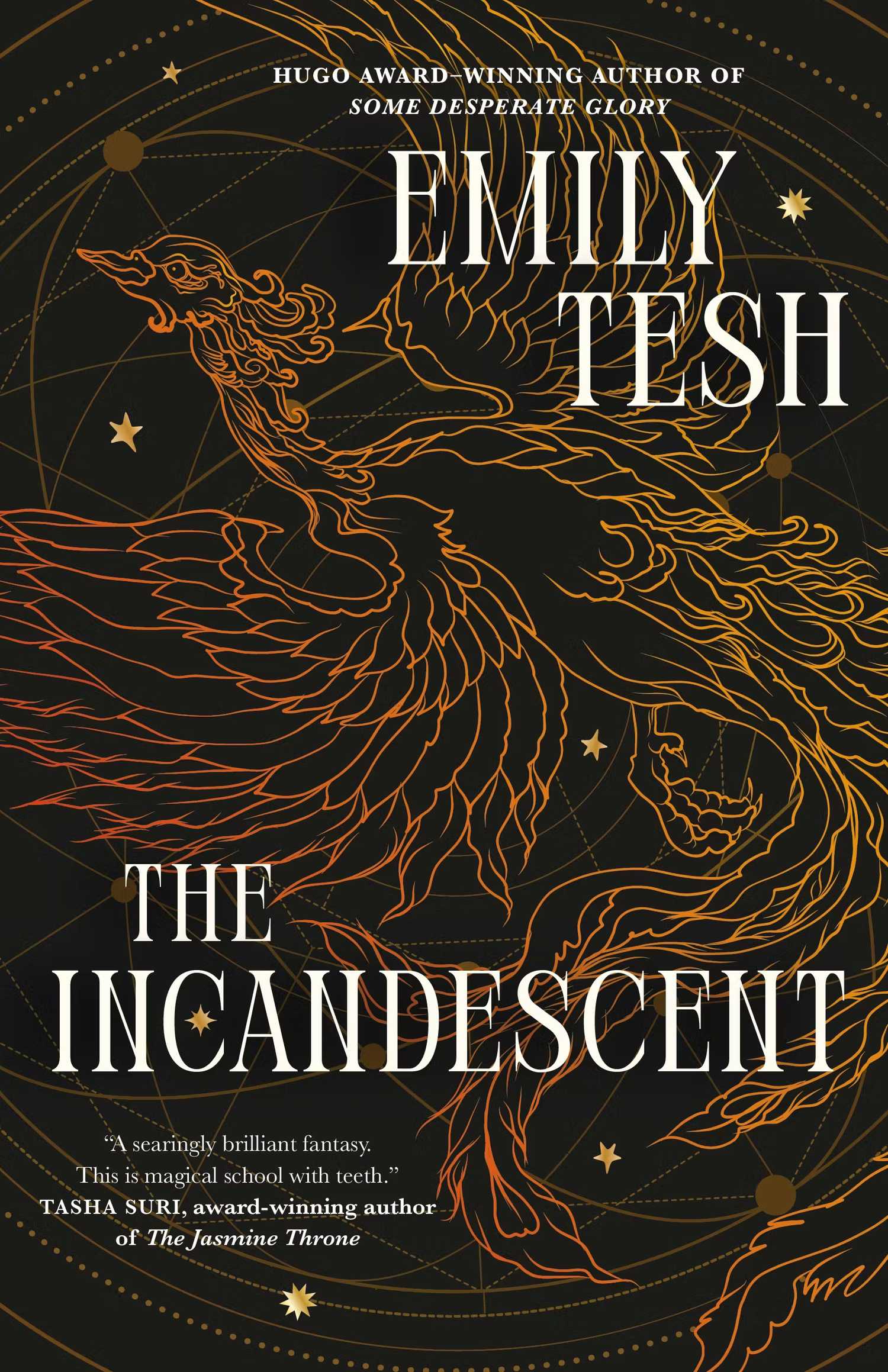 A black book cover displaying a large bird outlined in gold 