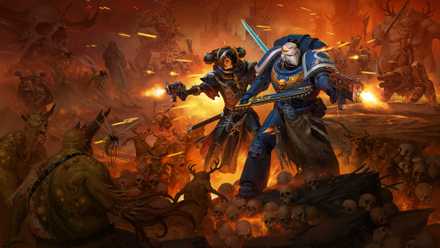 Key art for Warhammer 40,000: Boltgun 2 featuring the new playable character and Lord of Skulls