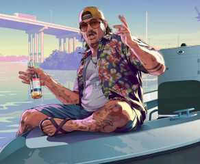 Artwork of a Florida guy in shorts with a beer sitting on a boat