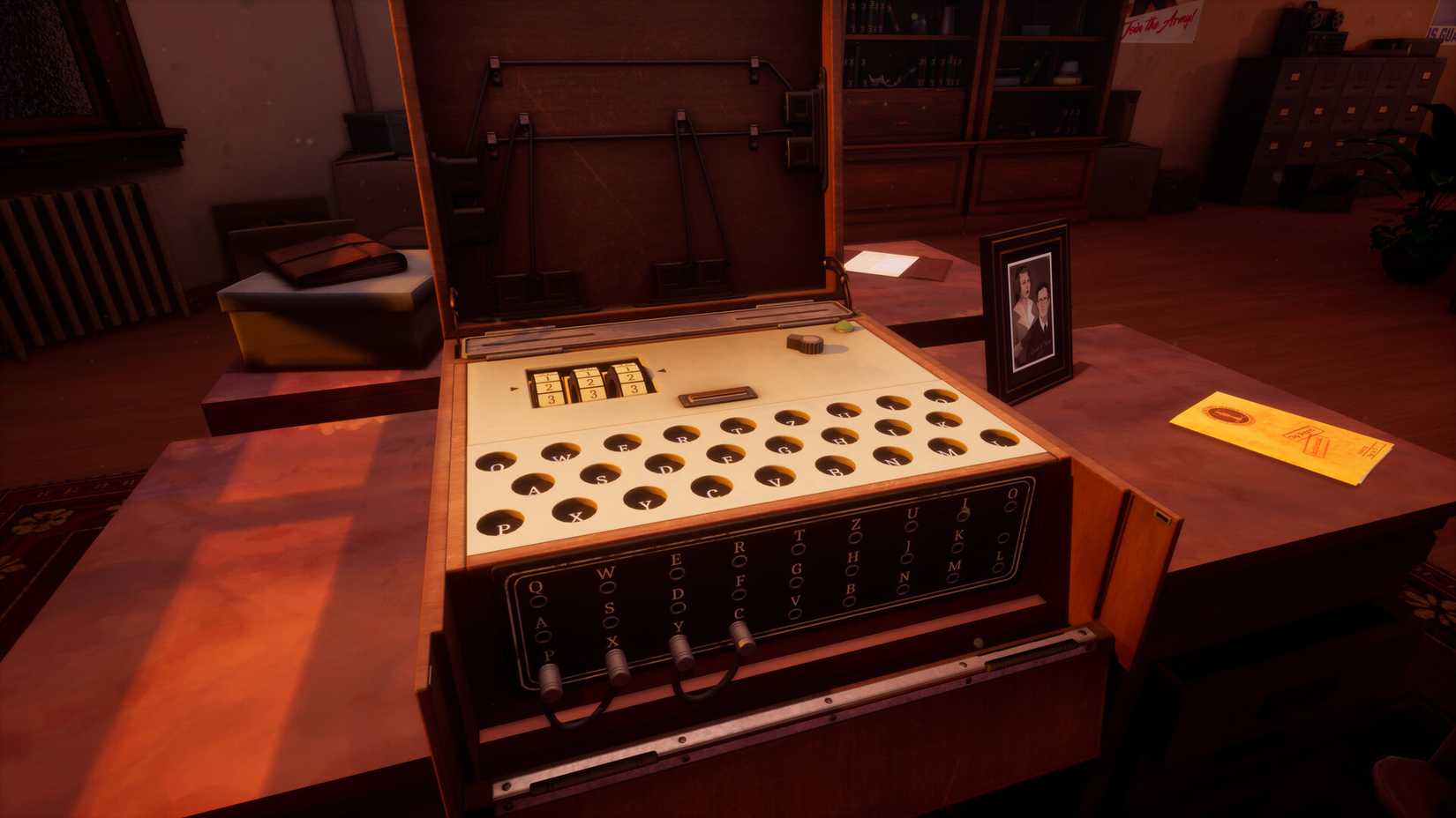 A codebreaking machine appears in Call of the Elder Gods.