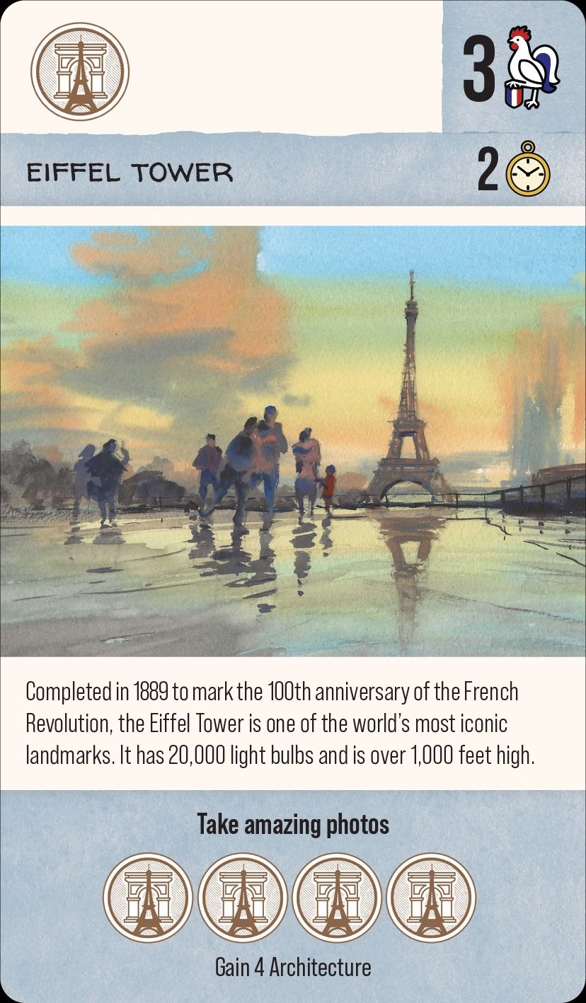 The Eiffel Tower card for Let's Go! To France