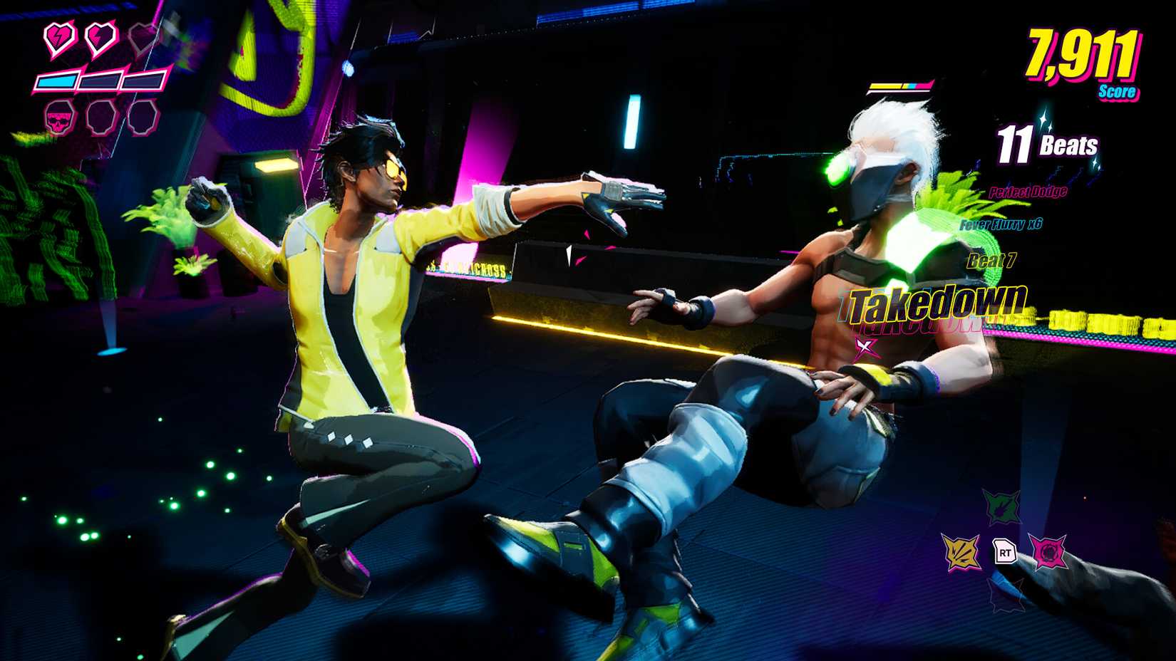 Charlie punches an enemy in Dead as Disco.