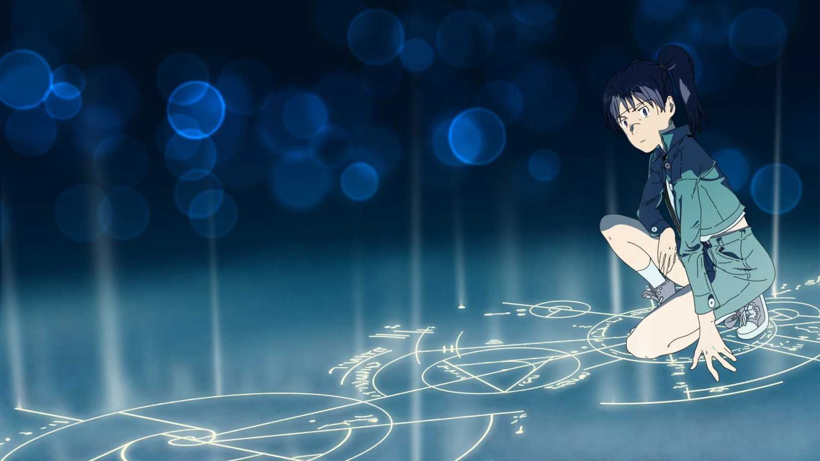 Scene from Den-noh Coil of Isako using digital hacks in the real world. 