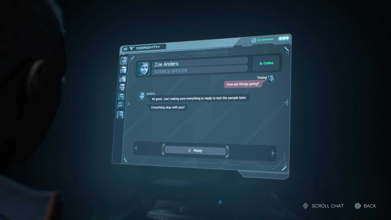 The texting screen in Directive 8020.