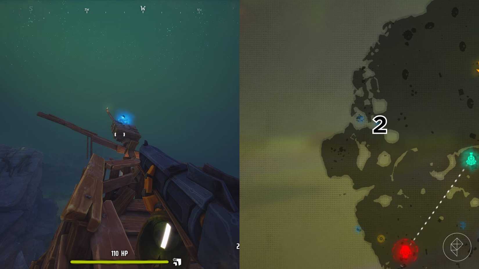 The right-hand side of the image shows the location of the numbered grave on the Area 41 map in Far Far West while the left-hand side shows the player standing in front of that grave in-game.