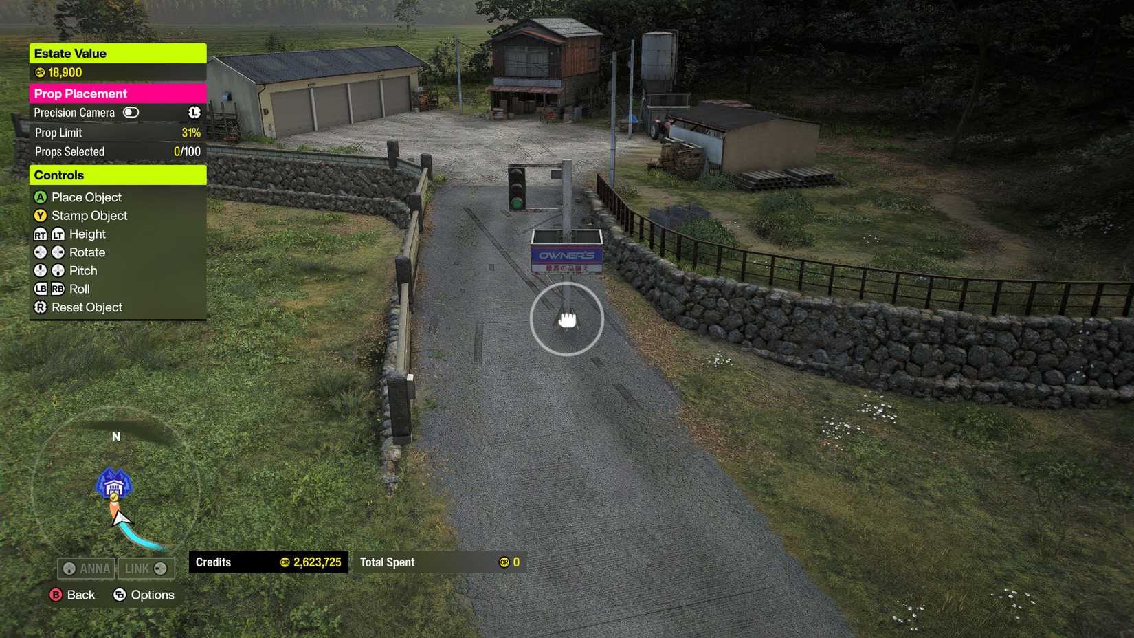 A Forza Horizon 6 screenshot showing the estate builder mode
