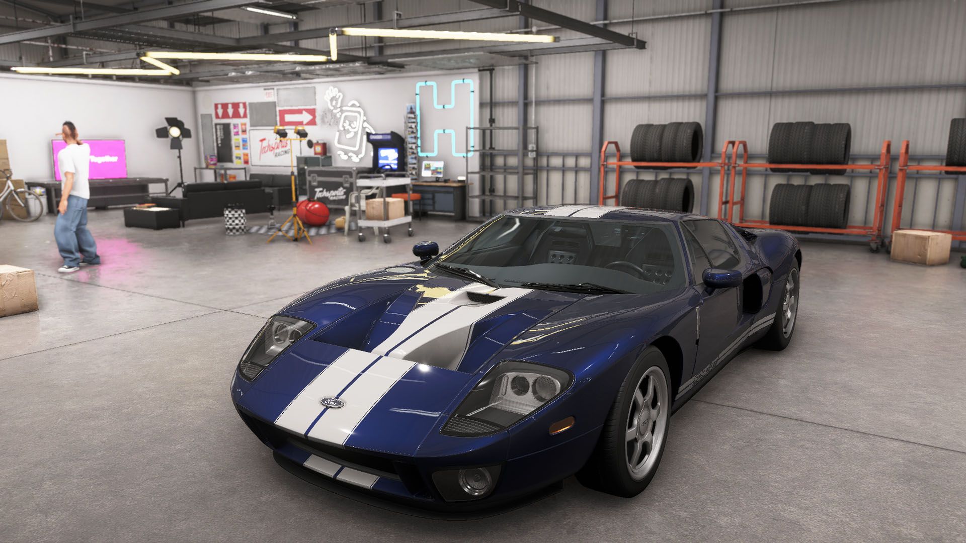 A Forza Horizon 6 screenshot featuring the 2005 Ford GT