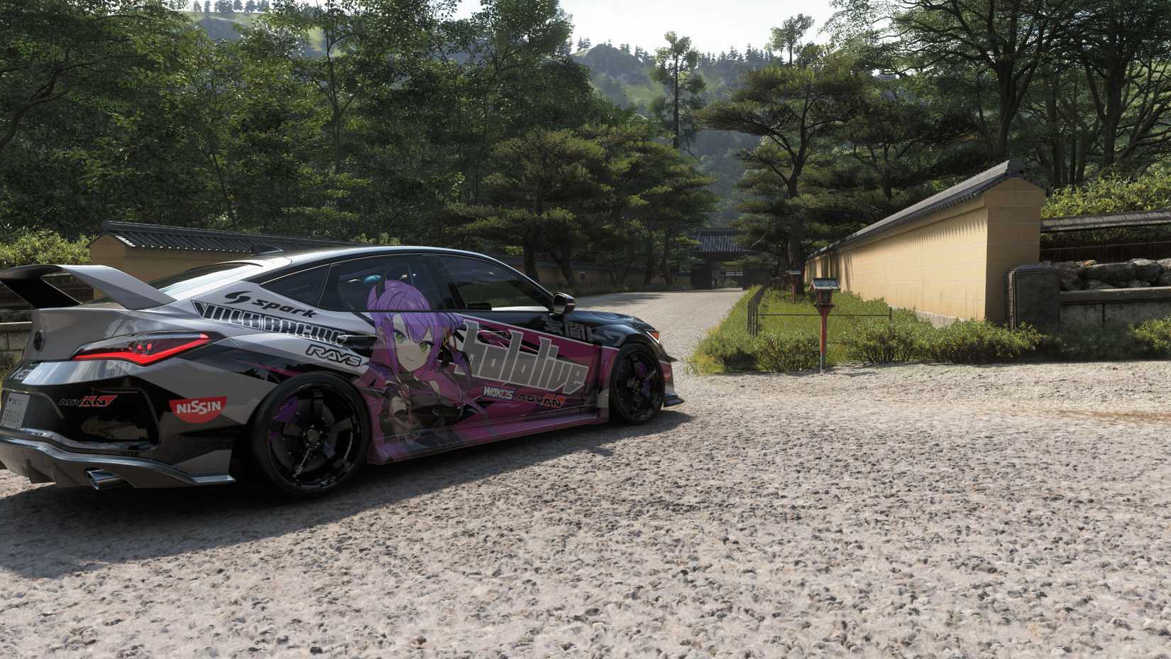 Uma captura de tela do Forza Horizon 6 mostrando um Acura 2023 no final de uma estrada