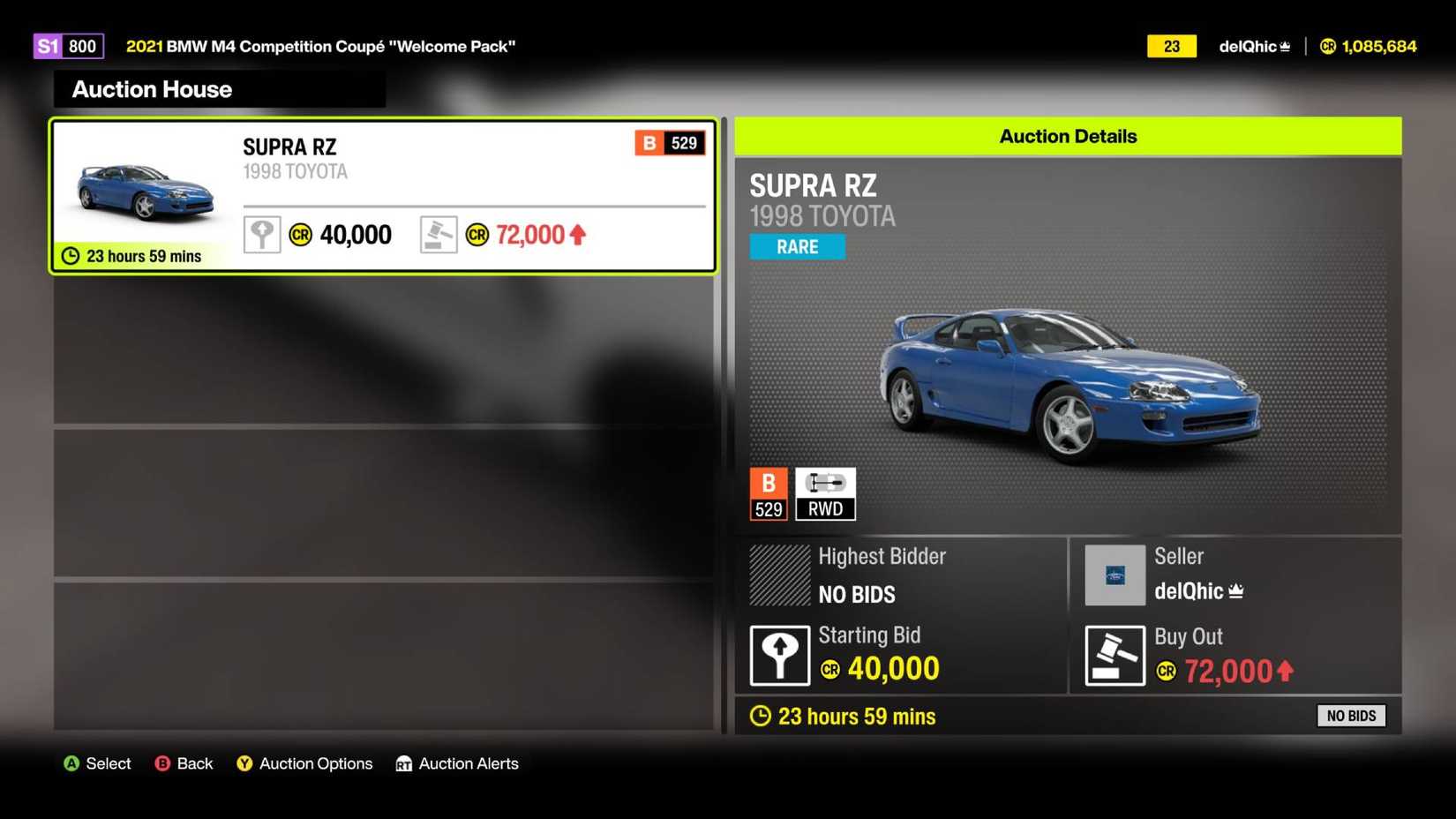 A listed auction in Forza Horizon 6.