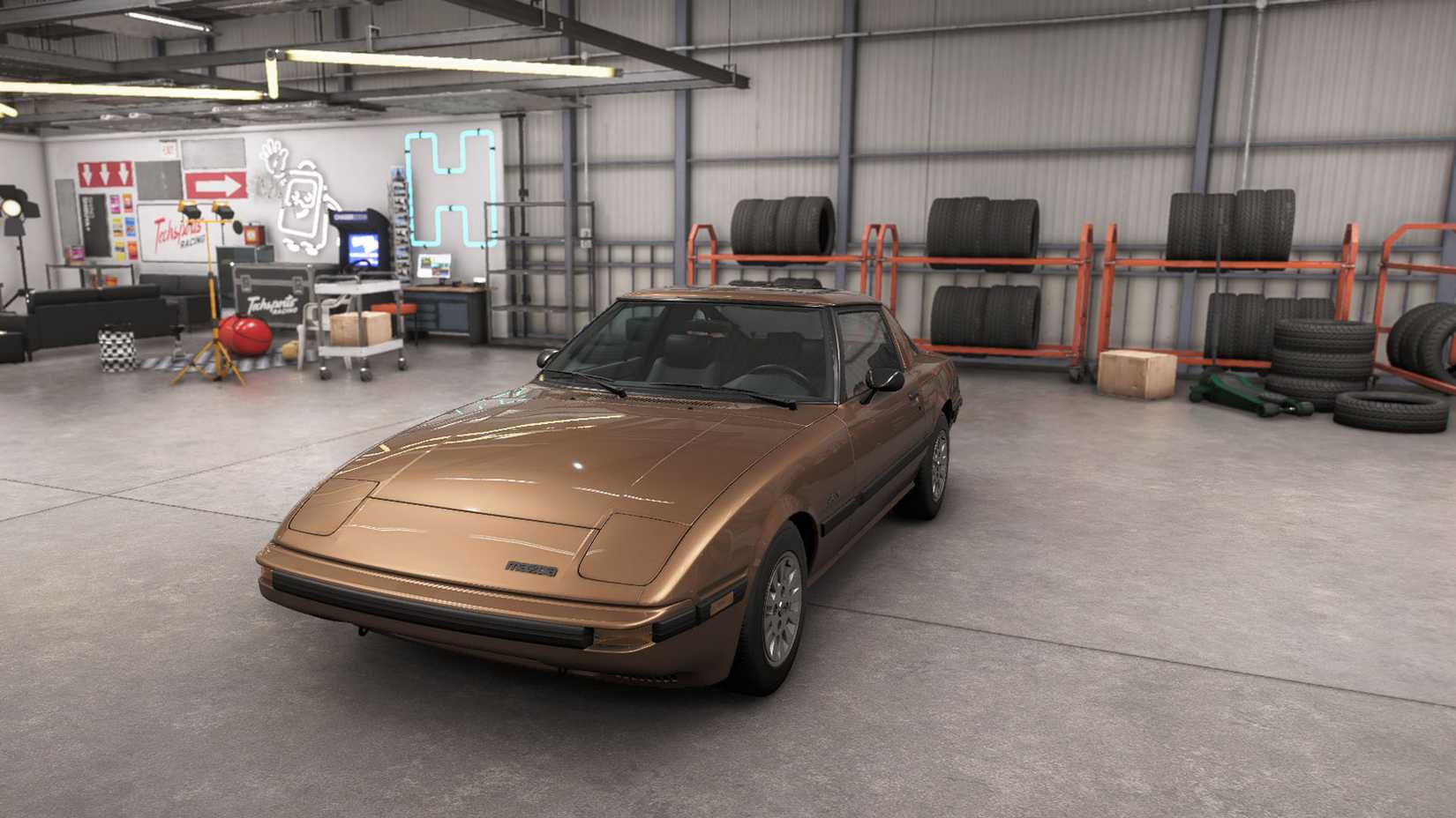 Una captura de pantalla de Forza Horizon 6 que muestra el RX-7 Mazada