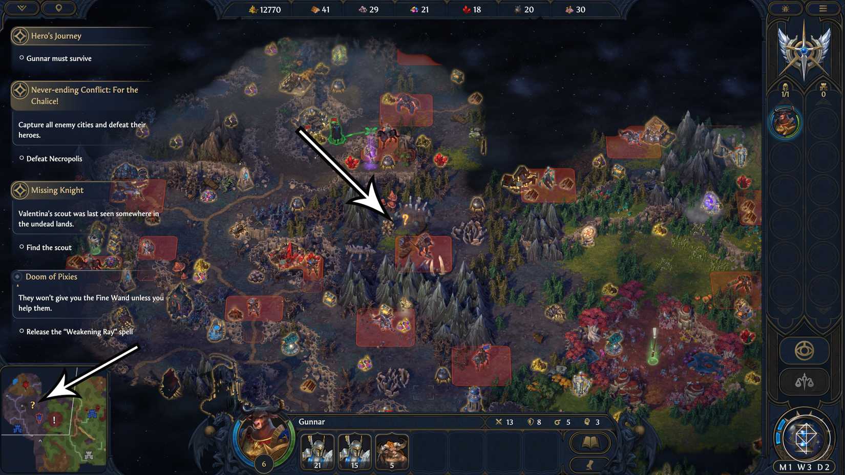 The location of the scout in Heroes of Might and Magic: Olden Era.