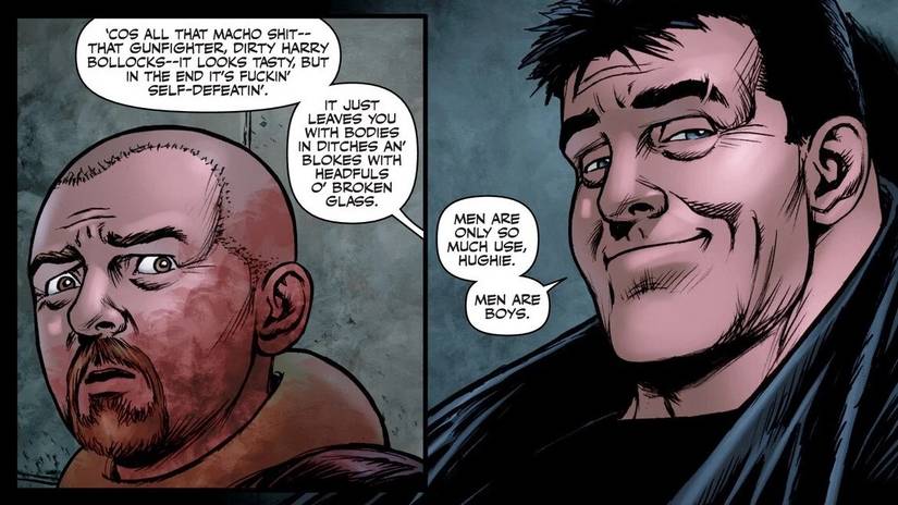 Butcher and Hughie in the Boys comics