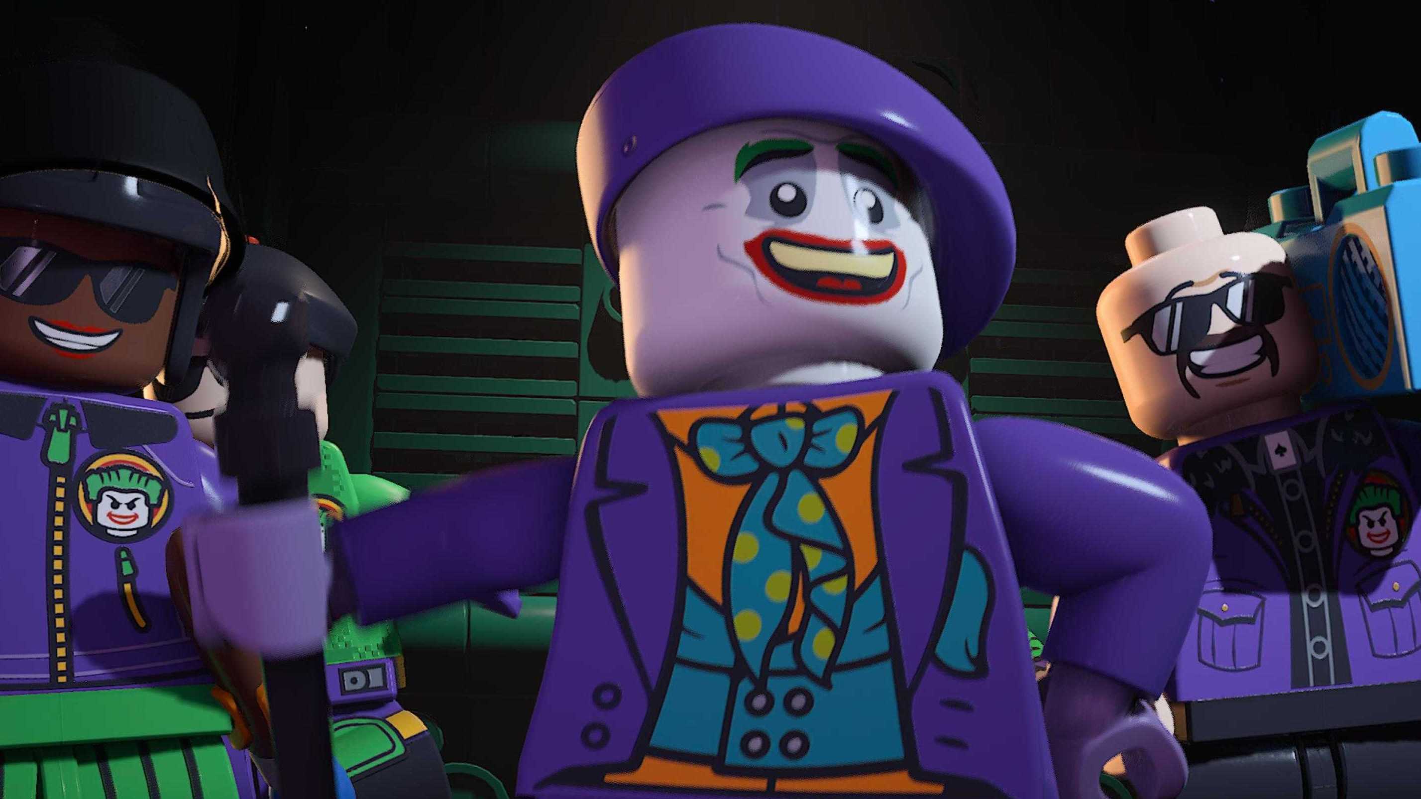 Lego Batman Legacy of the Dark Knight screenshot showing the Joker holding a cane