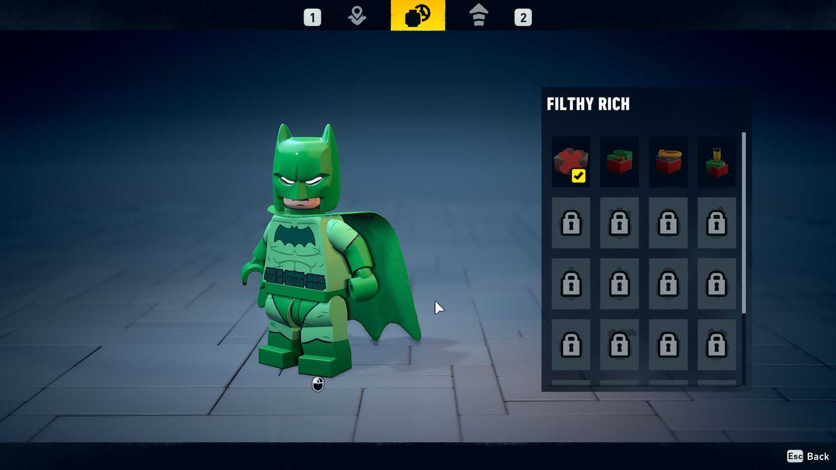  Legacy of the Dark Knight screenshot showing Batman wearing his traditional uniform but green