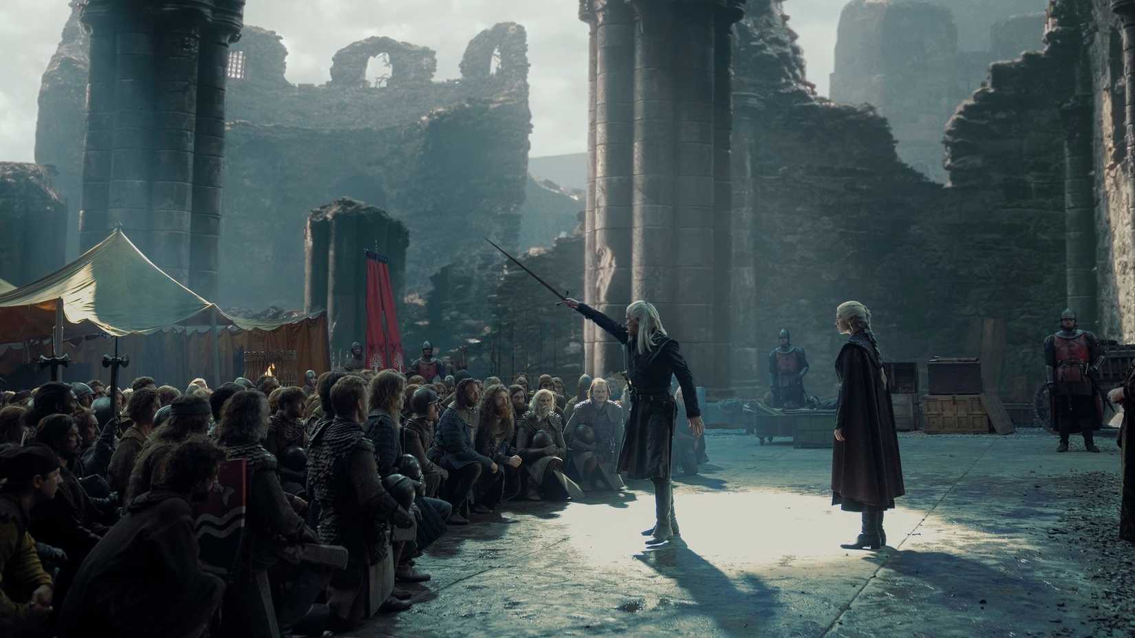Daemon and Rhaenyra Targaryen facing the political divide in House of the Dragon