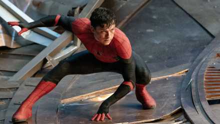 Spider-Man crouches