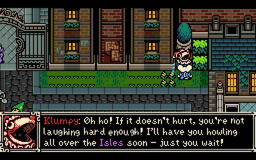 Mina talks to Klumpy in Mina the Hollower.