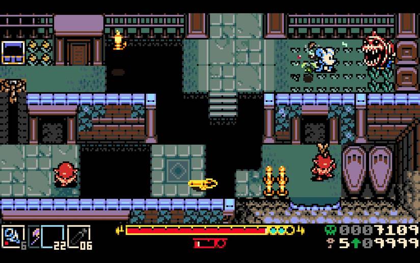 Klumpy jumps out of a bush in Mina the Hollower.