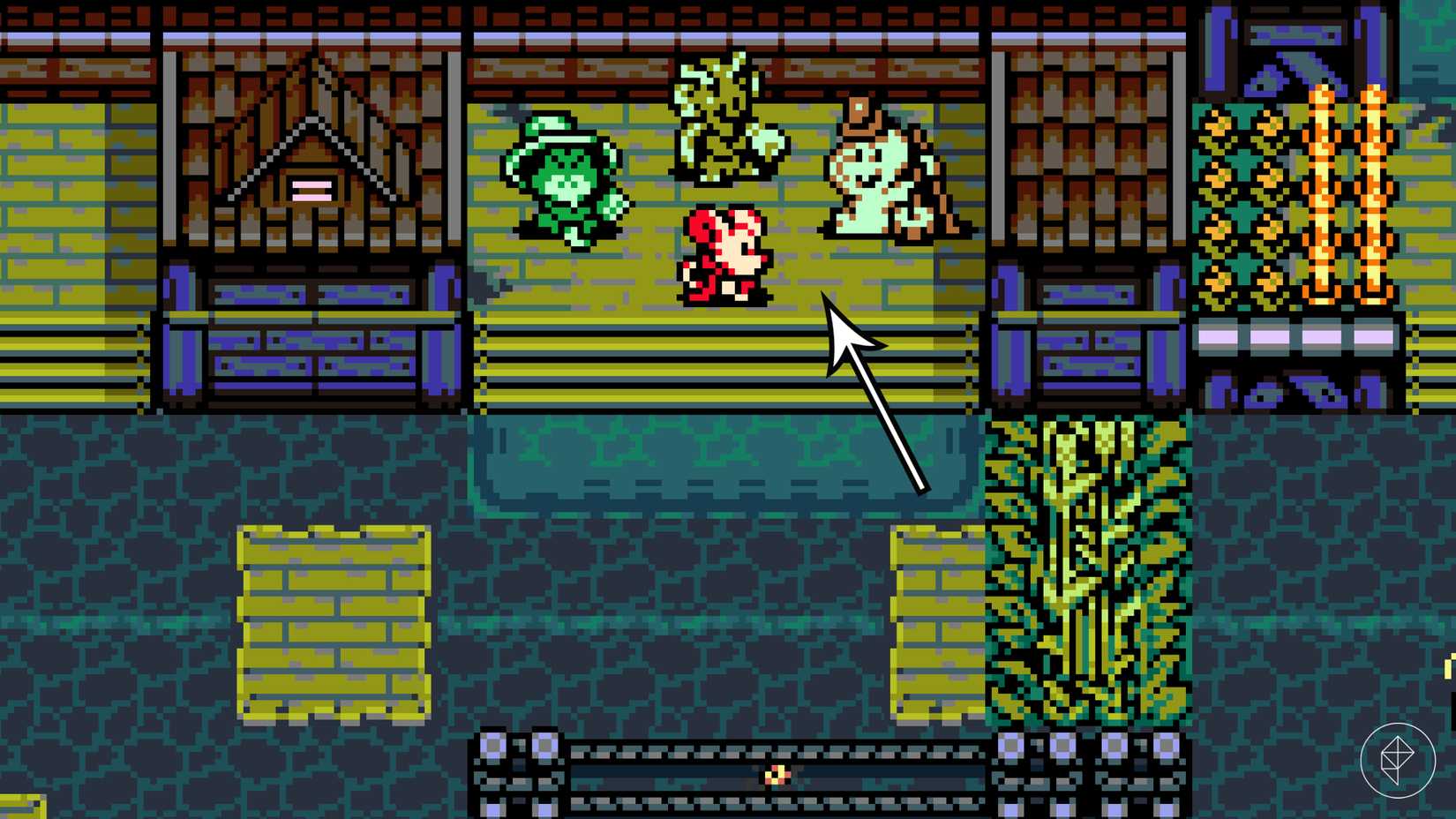 Map marker indicating the starting point of the missing frog side quest.