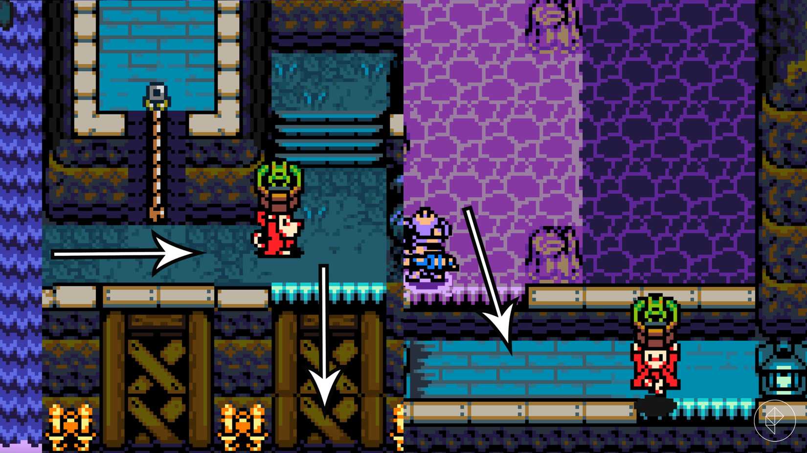 Mina carries the little frog back to his band in Mina the Hollower.
