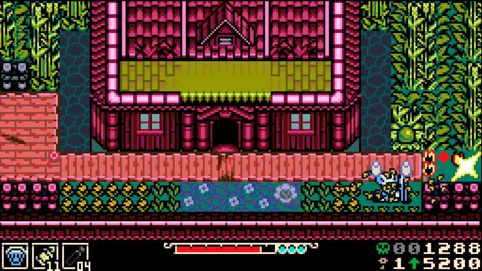 Mina accessing the secret path next to Pinky's Emporium in Mina the Hollower