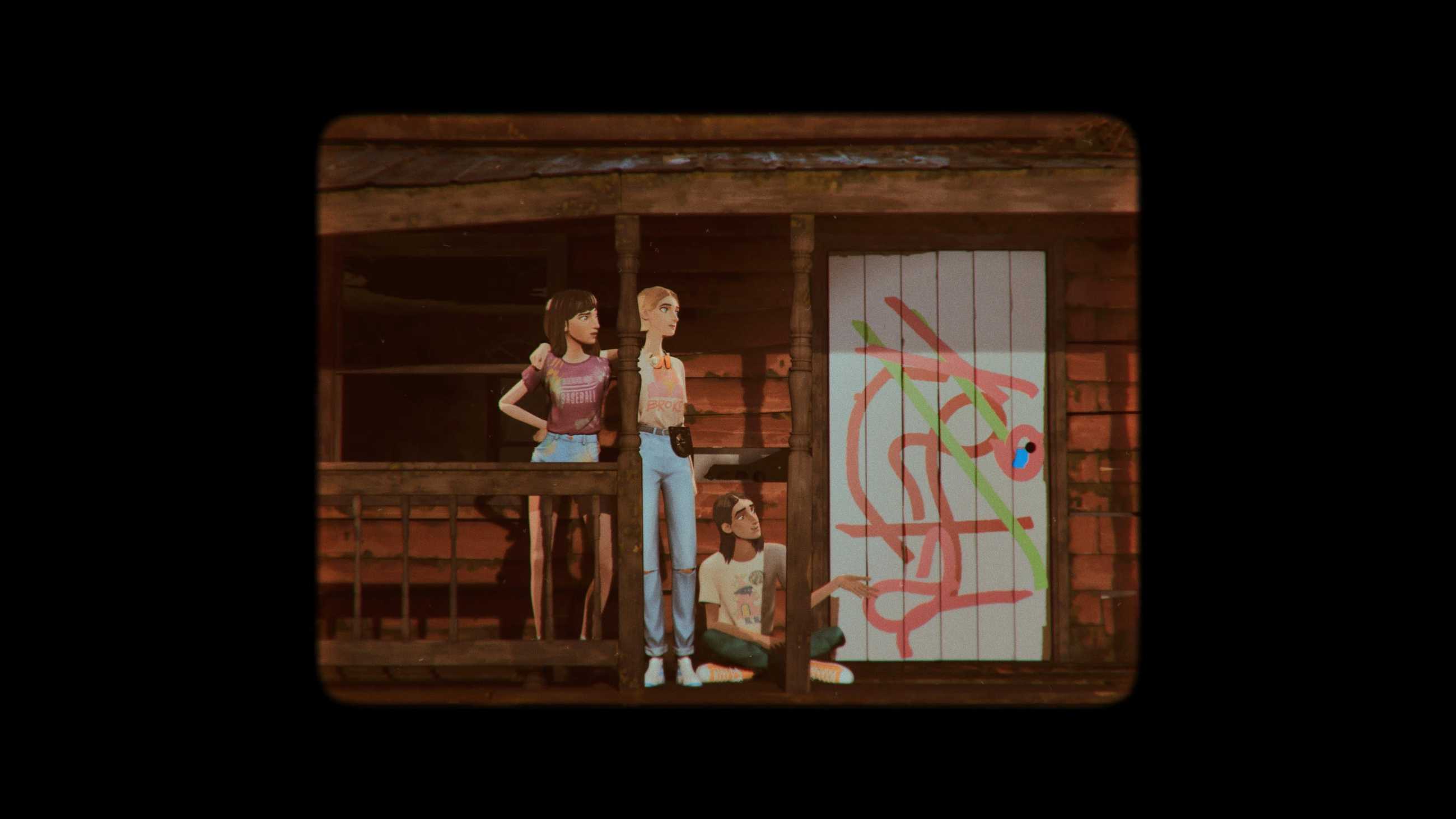 The cast of Mixtape sits on a porch.