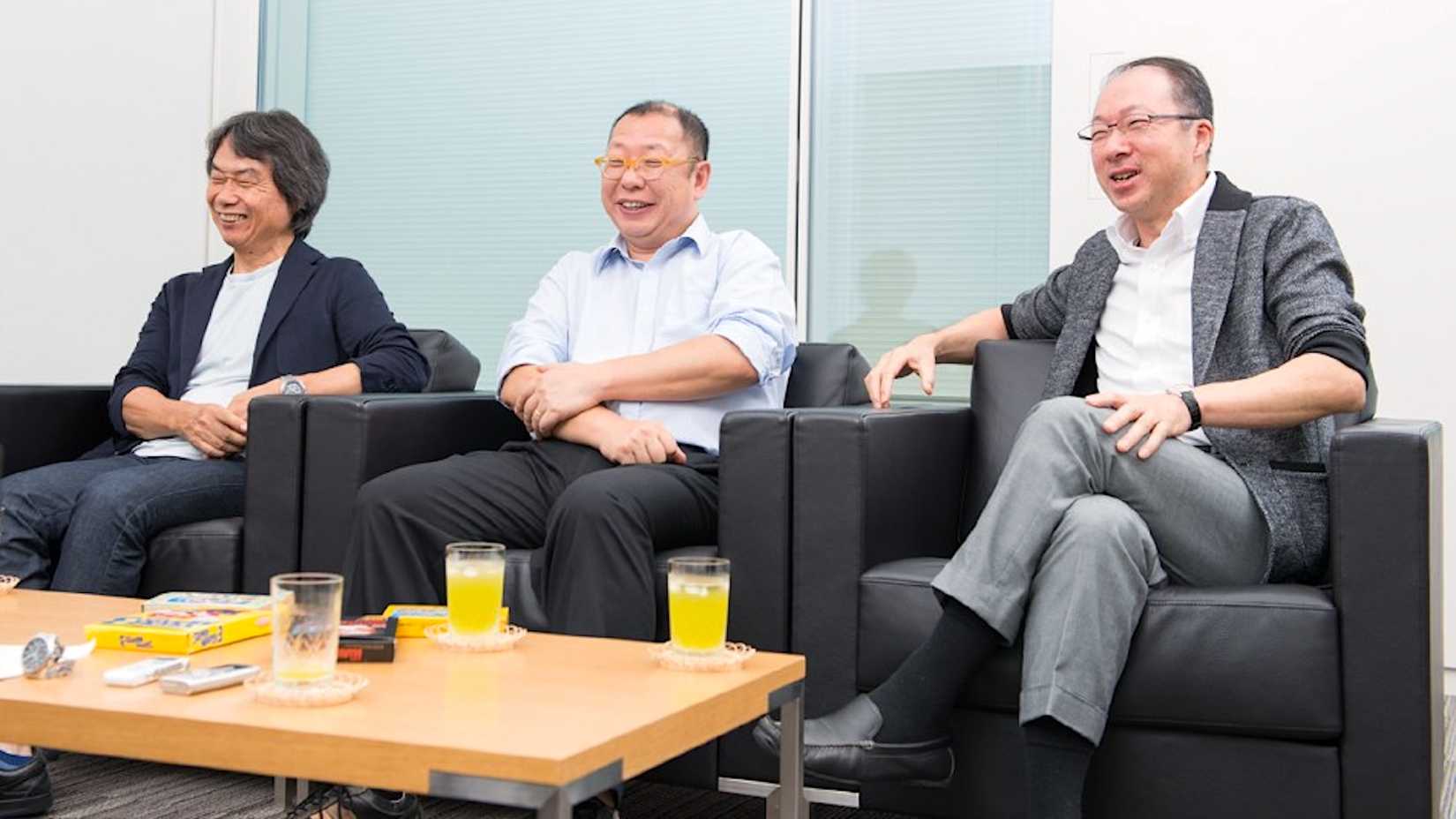 Shigeru Miyamoto, Takashi Tezuka, and Koji Kondo in an interview for Super Mario Bros. 3