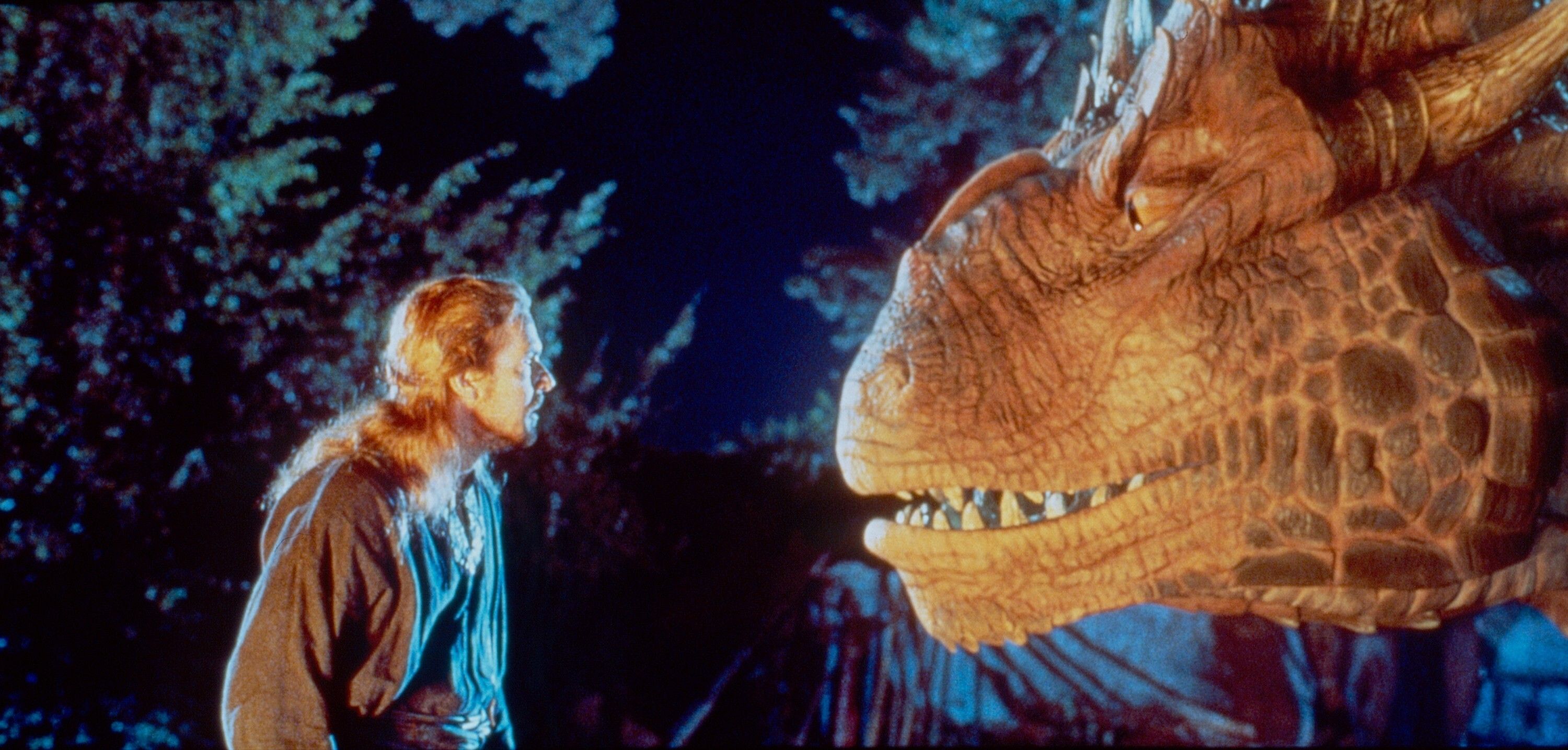 An image showing Dennis Quaid as Bowen speaking to Draco the Dragon.