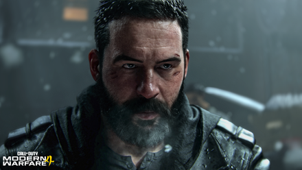 Captain Price stares with a beard in MW4