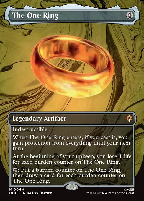 what does the one ring mtg card do The One Ring Borderless Artwork Mythic 0380, Magic: The Gathering – Tales  of Middle-earth with Ultra Pro One-Touch Case Included | ToySack –  