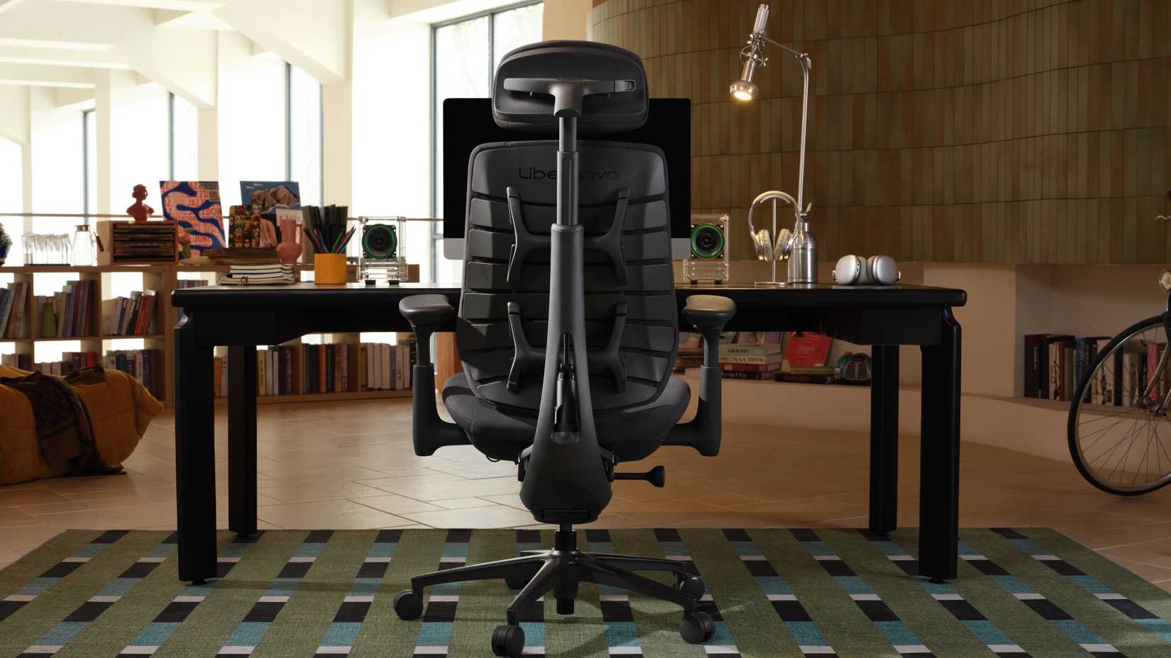 the back of a libernovo office chair.