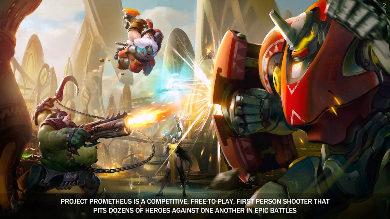 A mock-up of an early Overwatch match
