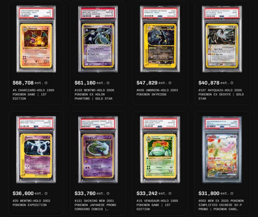 A preview of the best cards GameStop offers in its Neutronium Power Packs, which cost $5,000. 