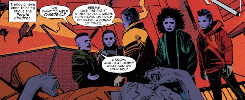 The Purple Children decide to help Daredevil