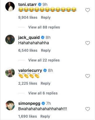 instagram screenshot of Boys cast laughing at Elon Musk