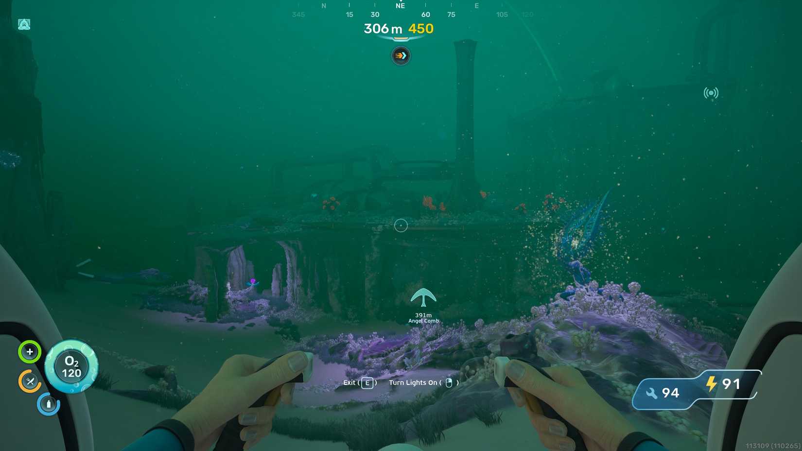 The second juvenile Angel Comb near the Alien Ruins in Subnautica 2
