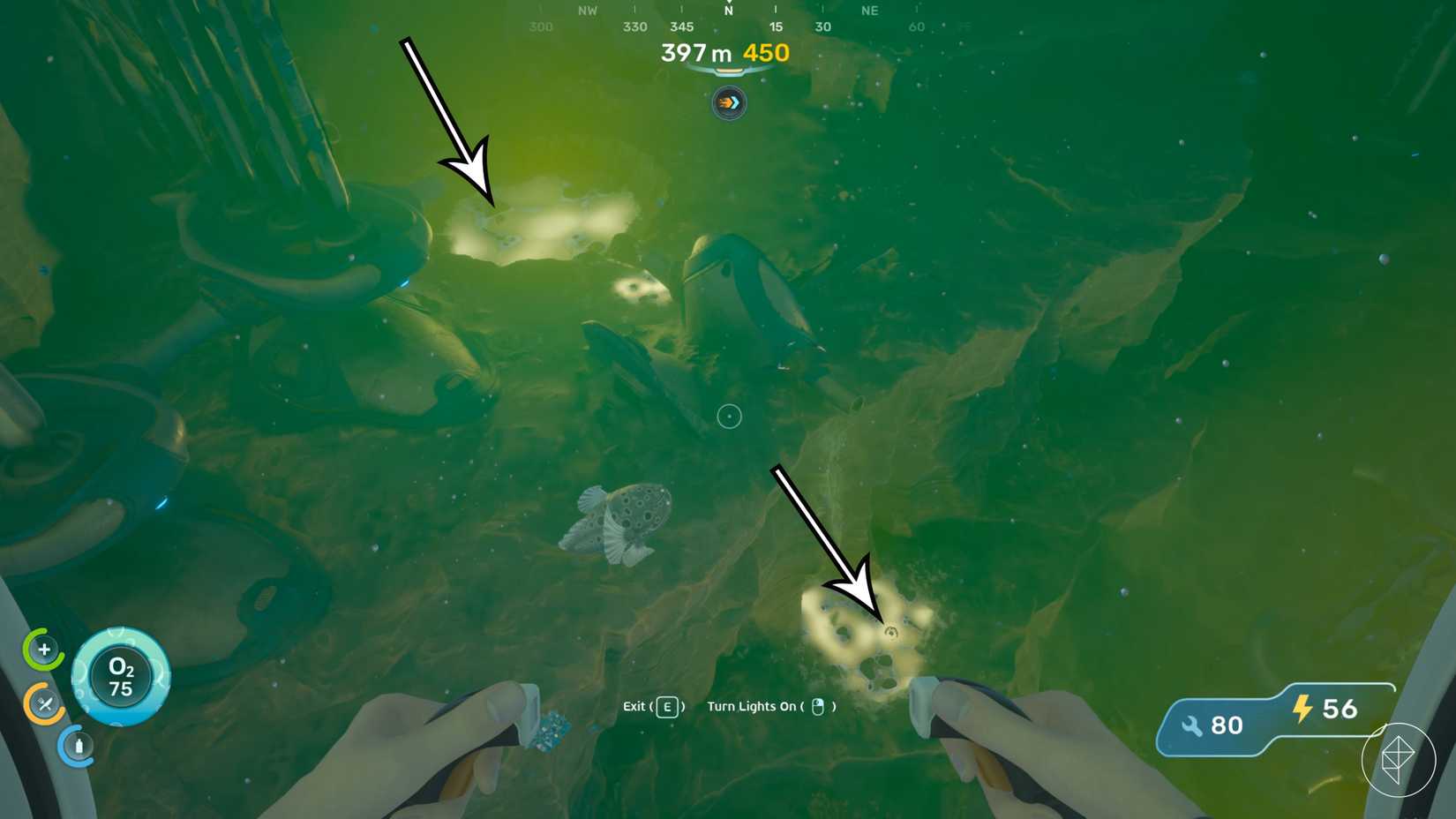 Dos ubicaciones de cultivo bacteriano axum en Subnautica 2.