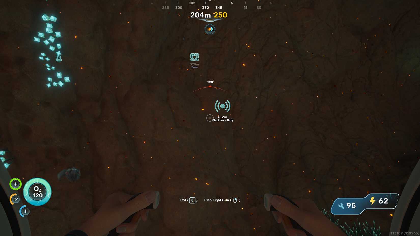 A lithium farming spot in Subnautica 2