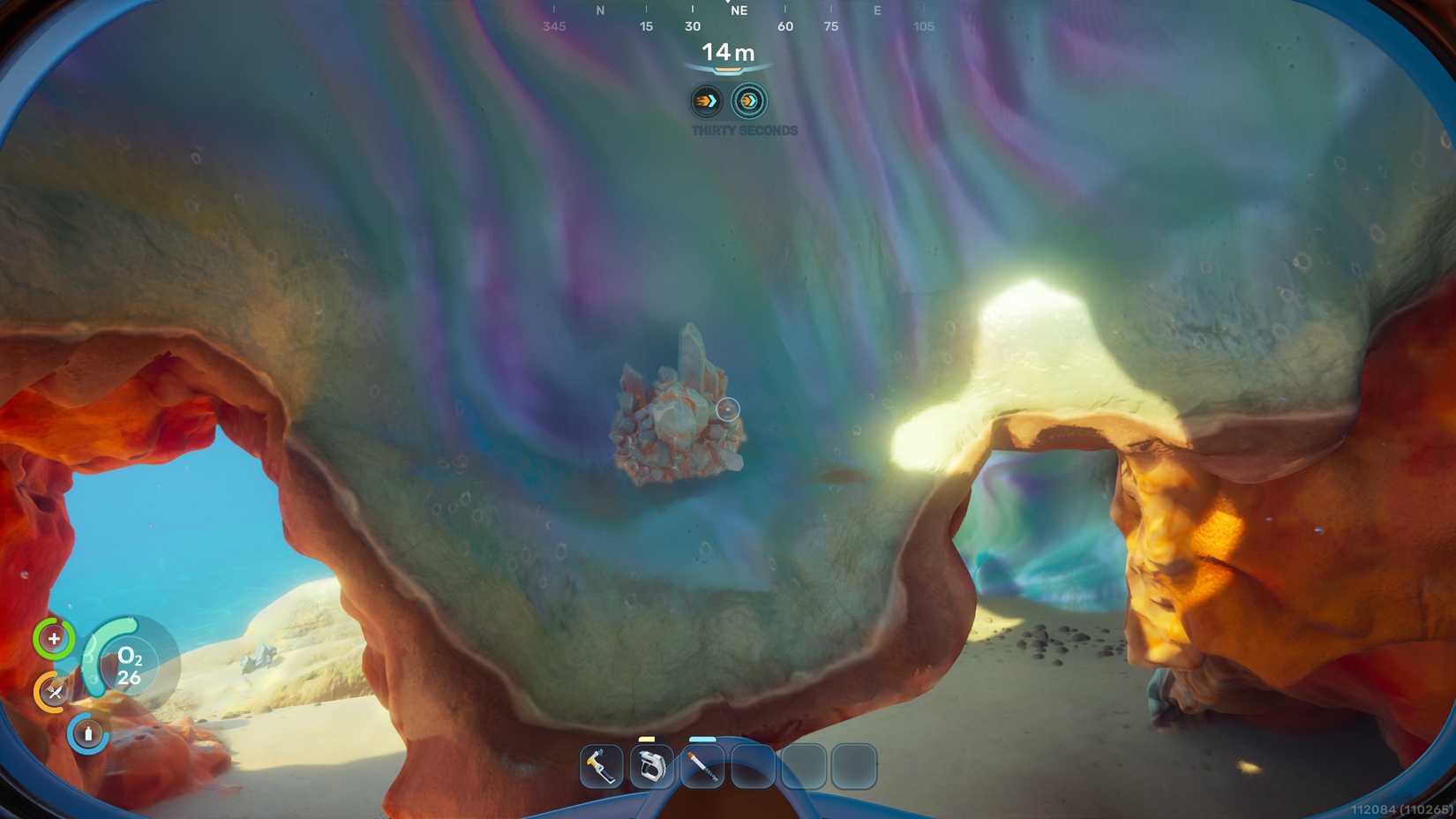 A large piece of quartz in a coral dome in Subnautica 2